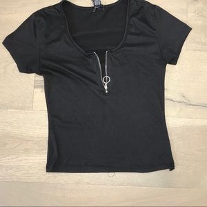 Zip up Crop Top